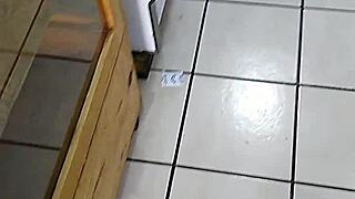 Big Ass Mexican Bends Over in Store Fuck