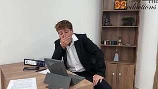 Slim tattooed secretary slut fucked boss bareback sloppy