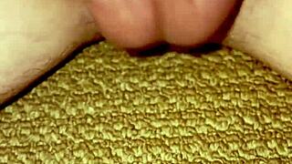 close up solo cock gets rock hard fast