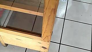 Big Ass Mexican Bends Over in Store Fuck