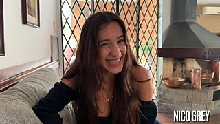 hey check this cute skinny 18yo brazilian teen's first pov deepthroat casting blowjob on monster cock