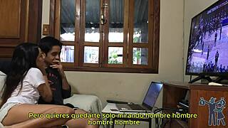 babe let me watch game no more 😩🍆 brazilian milf handjob