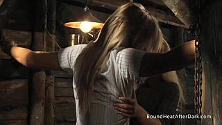 Mistress commands handmaiden to facesit young slave in naughty maid domination play.