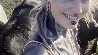 Happy Hippie Girl Chats With Cows And Craves You