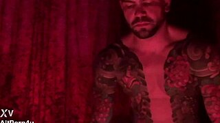 tattooed succubus teases with seductive body and piercing gaze