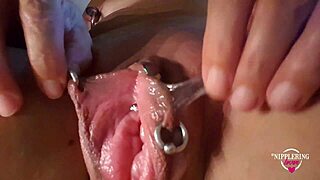 Nippleringlover nude in bed pumps pierced pussy with anal vibe big nipples extreme 🍆🔥😈💦