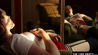 Black Stockings Garter Masturbation Exposes Dripping Shaved Pussy