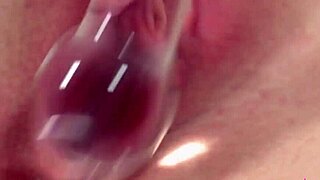 Marlene slurps pussy juice from glass dildo post fuck