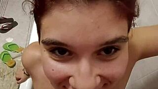 chiara gets her tits soaked in hot piss shower yum