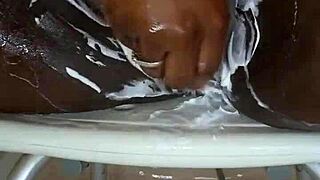 Black milf shaves wet pussy smooth on xvred for kuroyukiexperience viewers