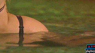 teen sea rose slips naked into steamy jacuzzi baring her shaved pussy