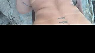 discovered short chubby sexy babe nudist beach romp