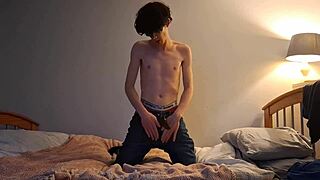 skinny girl humps pillow to first orgasm in years