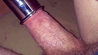 vacuum suction blowjob drains thick cum from swollen cock shaft