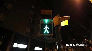 did dude blast his load all over sexy shemale?