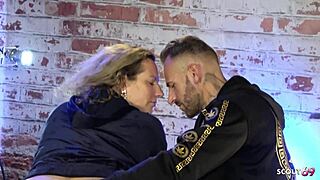 german bbw milf wife cheats with boy for rough titty gag facial