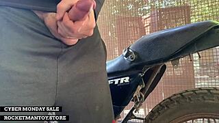 i strapped rocketman toy on motorbike and shook cumming hard! 🏍️💦