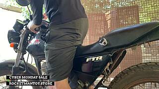 i strapped rocketman toy on motorbike and shook cumming hard! 🏍️💦