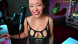 espuleta maia holds back her premature cum burst