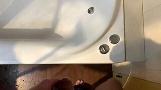 pervy bro spies sis shower blasts cum on face