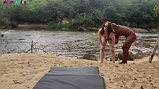 hey babe, took my girl to the stream but broke the cock with my hand cuz it was too hard!