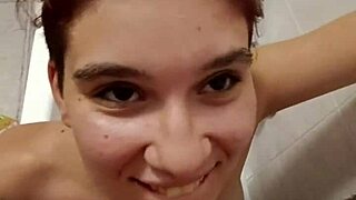 chiara gets her tits soaked in hot piss shower yum