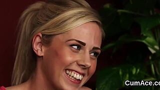 she gulps down every sticky facial load after bukkake blast