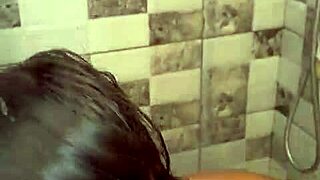 Wet shower tease turns into deepthroat edging and cum denial blowjob