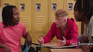 Classroom Bench Hosts Wild Student Gangbang with Double Penetration and Rough Interracial Banging