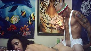 behind scenes first timer skinny glasses model tests italian pounding machine