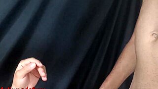 pregnant model in black lingerie poses her big ass pussy on bed