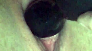 solo babe fingers spreads toys deep in dripping wet shaved pussy closeup