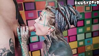 Skinny goth newbie first time anal fucked bent over by monster cock deepthroat doggystyle squirting orgasm