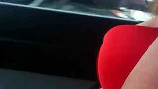 aussiefox flashes her tits teasing truckers on the road