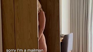 damn that postman caught me now im ridin his cock naked n proper as hell