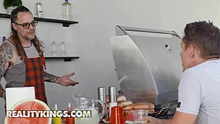 hailey rose savors mick's thick sausage outdoors before indoor reality kings pounding