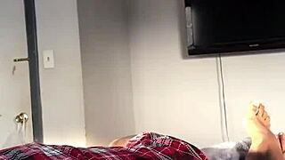 Early morning handjob leads to sticky cum release close up