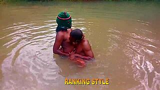 curvy blonde's fat ass rides monster cock cowgirl in river city romantic pounding.