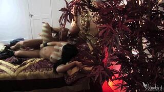 eva angelina in fishnets gets bent over doggystyle fucked deepthroated by dominant bald dude