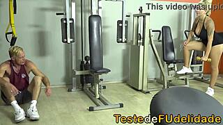 loira's big natural tits bounce on monster bbc at gym blowjob sexy 😍🍑💦