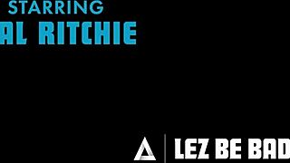 Nerdy Ritchie fingers Adria Rae in rough scissoring