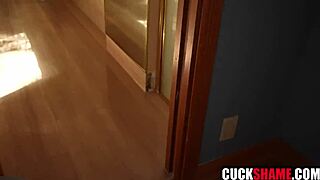 cheating husband watches wife shower fuck big white cock