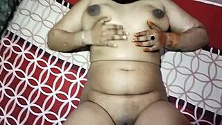 Neighbor aunty enjoys hard condom sex with steplad first time