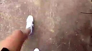 Stepmom's big natural tits bounce as she walks outside publicly