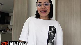 wanna see petite latina teen's swollen pussy get roughly pumped pov?