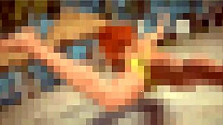 redhead beauty plays topless beach ball tease