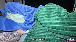 Stepfather fucks me hard under blanket during thunderstorm