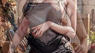 blonde maid cooks up food in her sexy skirt 😏