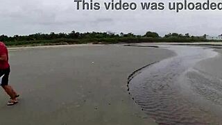 Shoved my cockk deep in skinny beach slut's tight pussy!