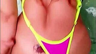 public pool anal with bikini redhead turns divine homemade